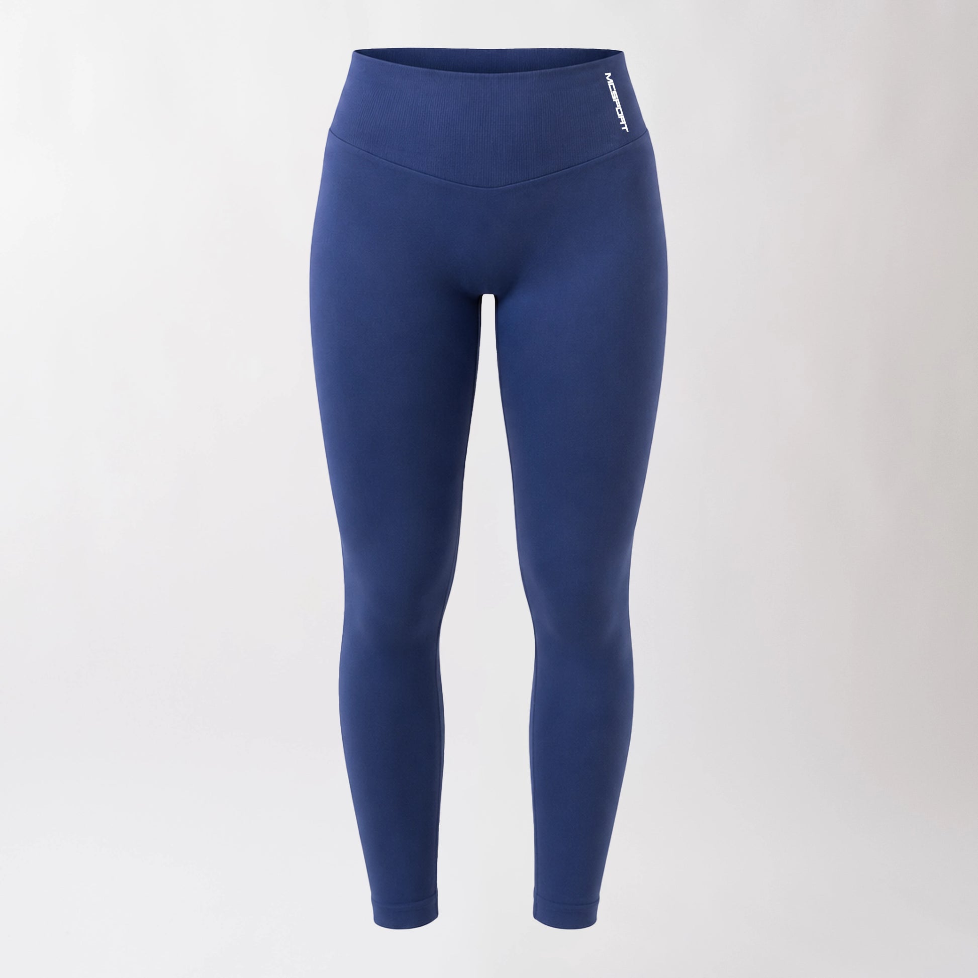 Leggings sportivi denim da donna con fascia alta in vita, morbidi ed elasticizzati.
