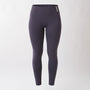 Leggings sportivi grigi da donna con fascia alta in vita, morbidi ed elasticizzati.