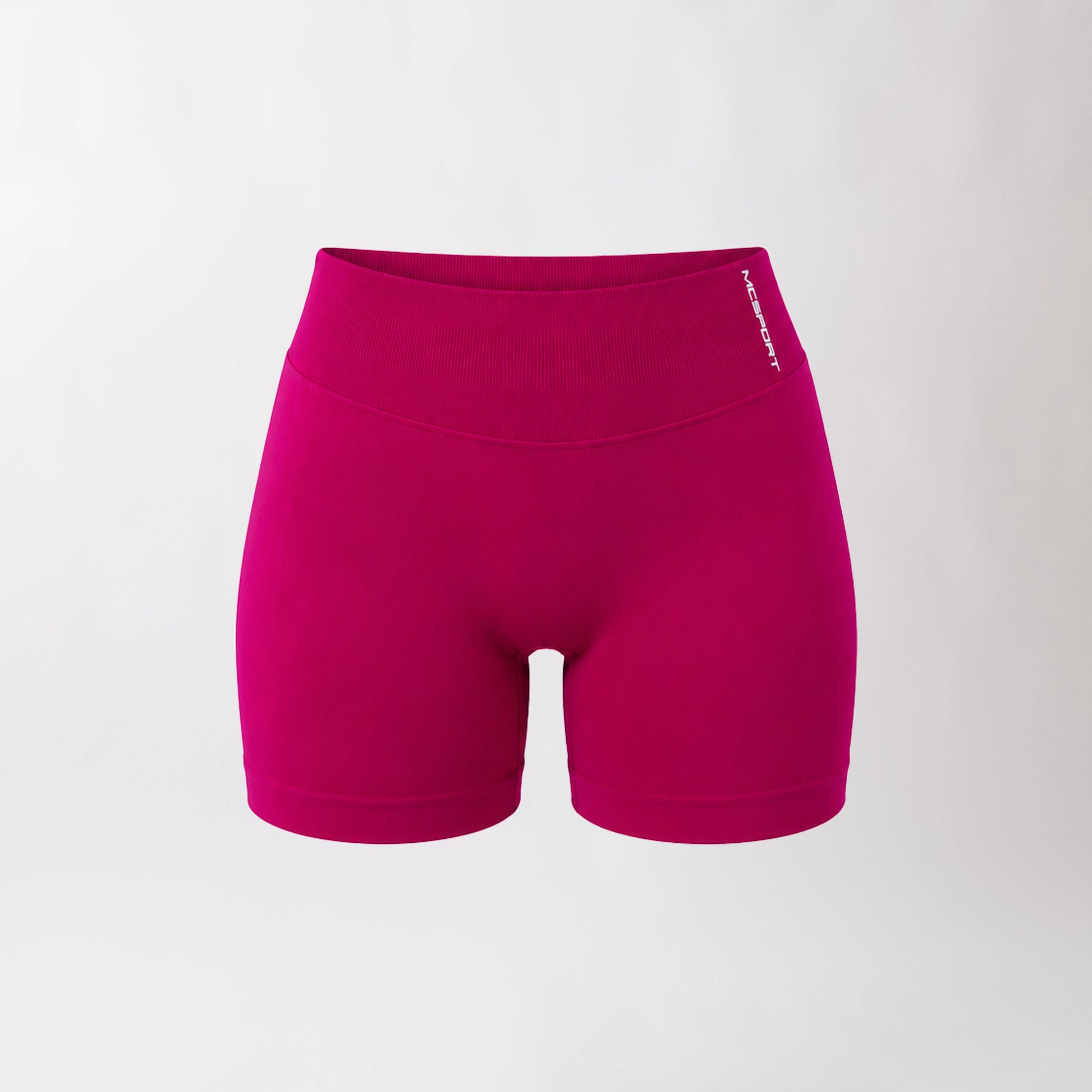 Shorts sportivi color orchidea da donna con fascia alta in vita, morbidi ed elasticizzati.