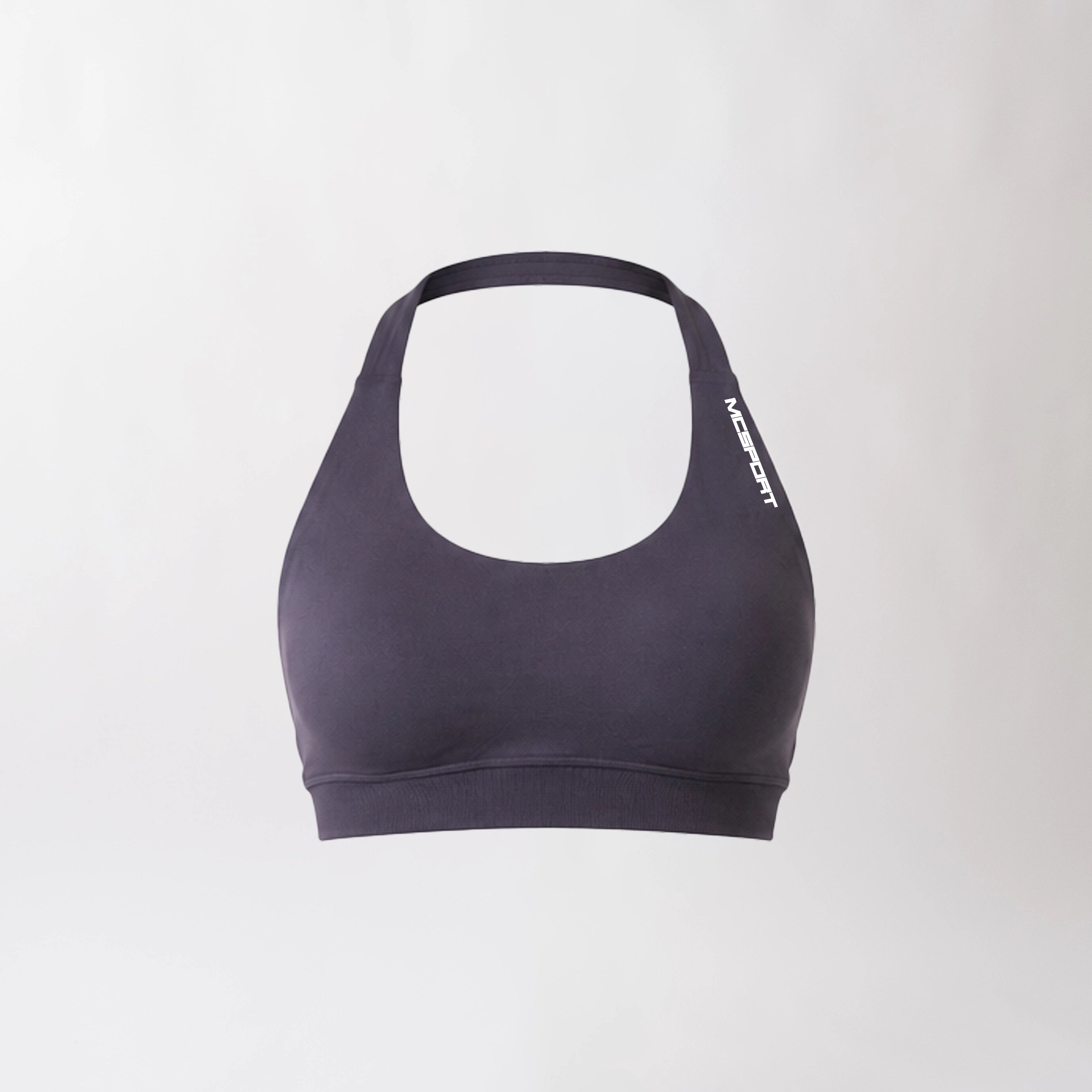 Top sportivo grigio da donna dal design essenziale e confortevole, ideale per fitness, palestra, yoga e pilates. 