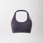 Top sportivo grigio da donna dal design essenziale e confortevole, ideale per fitness, palestra, yoga e pilates. 