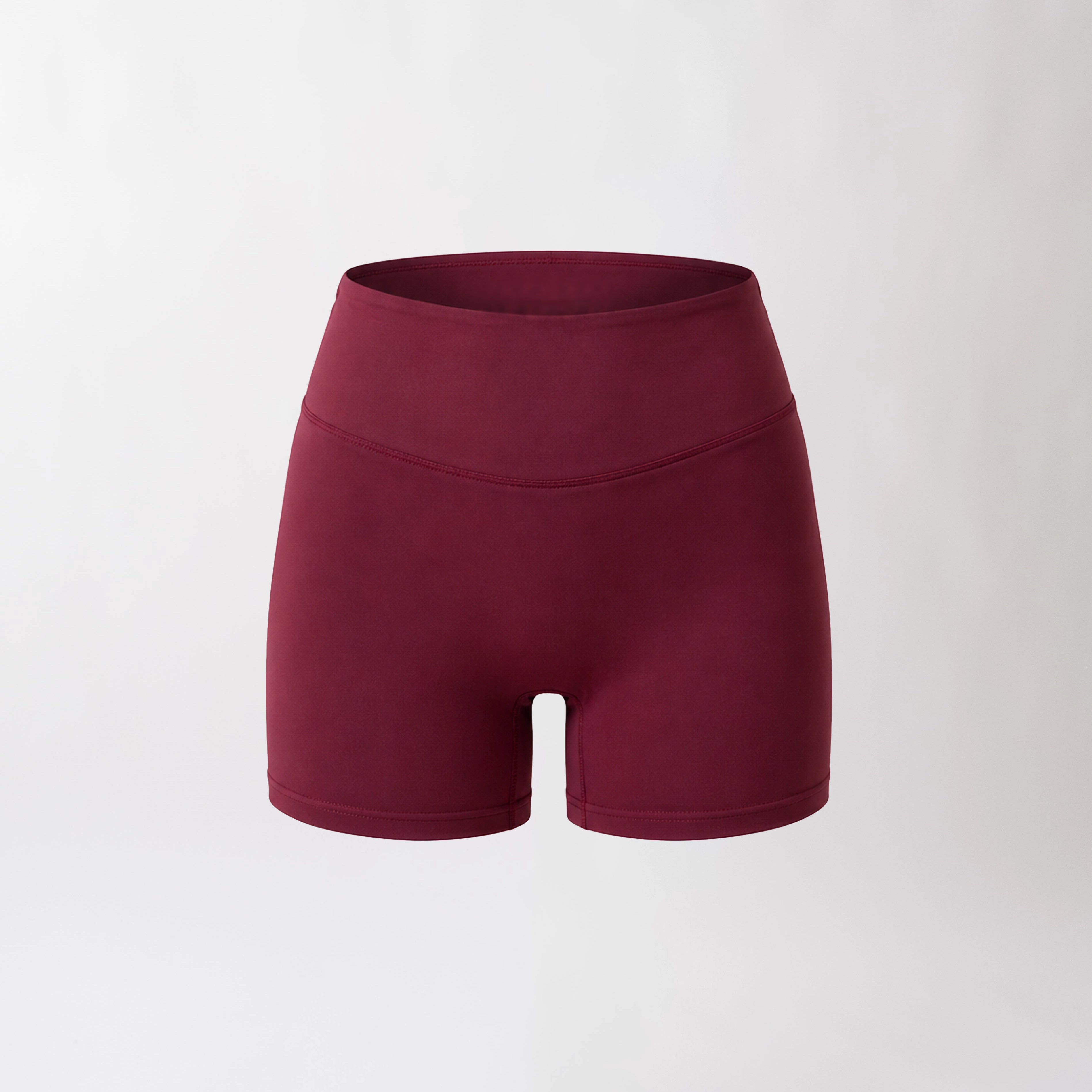 Shorts sportivi rossi da donna a vita alta: tessuto elasticizzato, morbido e confortevole, perfetti per fitness, yoga, pilates e allenamenti di ogni intensità.