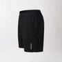 Pantaloncini neri sportivi da uomo con tessuto 4-way stretch, ventilazione laser, tasca con zip e massimo comfort per ogni allenamento.
